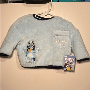 Bluey Light Blue Fleece Sweater with Bluey Patch